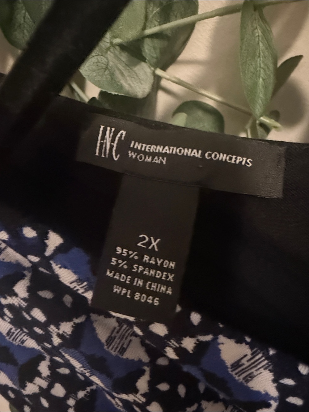 International Concepts Sleeveless Blue Patterned V-Neck Maxi Dress - Picture 2 of 3